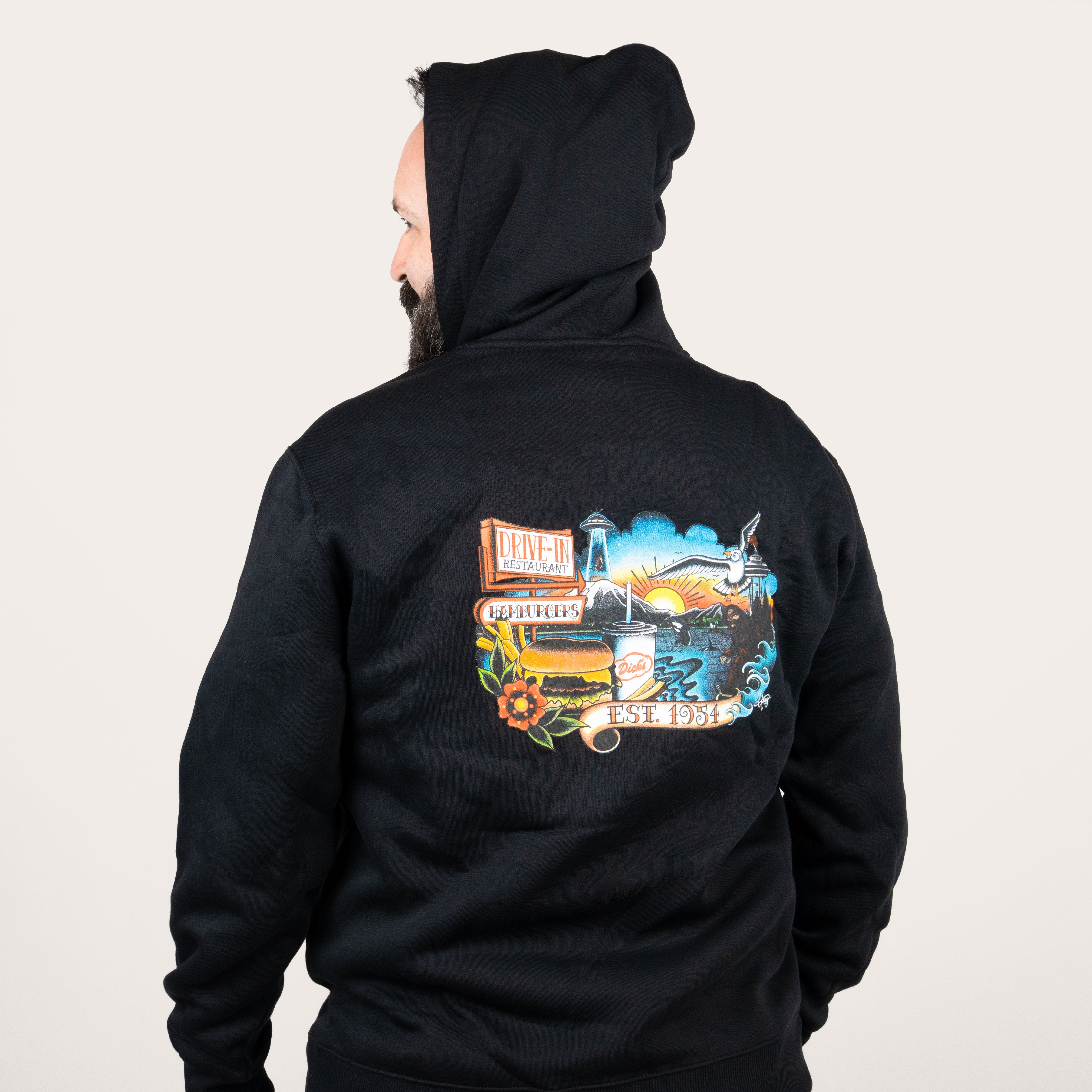 PNW Tattoo Hoodie – Dick's Drive-In Restaurants PNW Tattoo Hoodie – Dick's Drive-In Restaurants