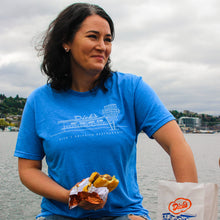 Load image into Gallery viewer, Line at the Drive-In - Blue T-Shirt