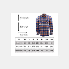 Load image into Gallery viewer, F01 Unisex flannel size chart
