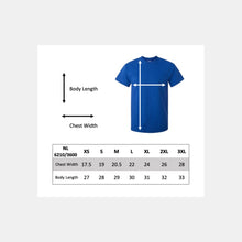 Load image into Gallery viewer, NL 6210/3600 unisex t-shirt size chart
