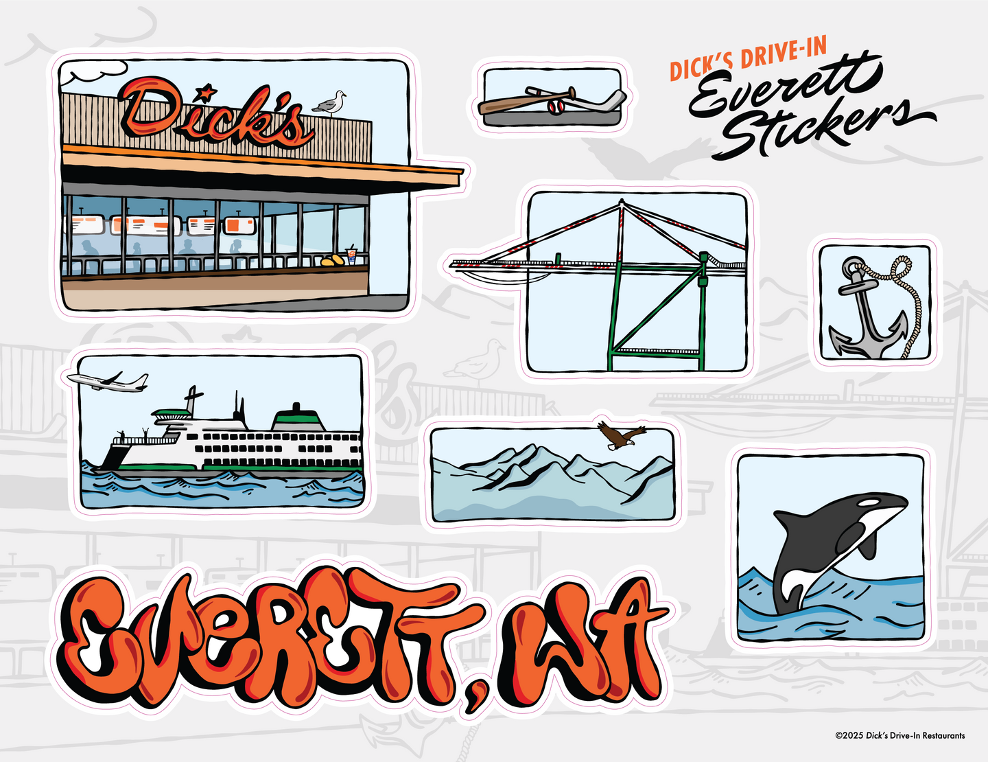 Everett Block Sticker