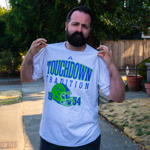 Load image into Gallery viewer, Blue and Green Home Team Touchdown Adult T-Shirt
