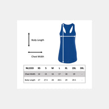 Load image into Gallery viewer, NL1533 Women&#39;s racerback tank top size chart
