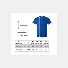 Load image into Gallery viewer, NL 3310/3110 youth unisex t-shirt size chart
