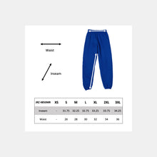 Load image into Gallery viewer, JRZ4850MR unisex sweatpant size chart
