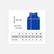 Load image into Gallery viewer, Basketball jersey size chart
