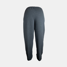 Load image into Gallery viewer, Back of grey unisex sweatpants with elastic cuffs
