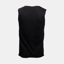 Load image into Gallery viewer, Back of black sleeveless tee
