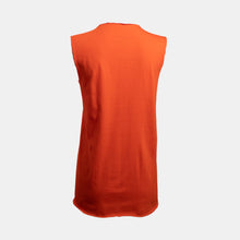 Load image into Gallery viewer, Back of orange  sleeveless tee
