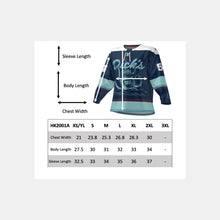 Load image into Gallery viewer, HK2001A Hockey jersey size chart

