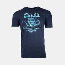 Load image into Gallery viewer, Navy t-shirt with light blue &quot;Dick&#39;s&quot; script, tentacle/pylon sign graphic &amp; &quot;A Seattle Legend Since 1954&quot; tagline on front
